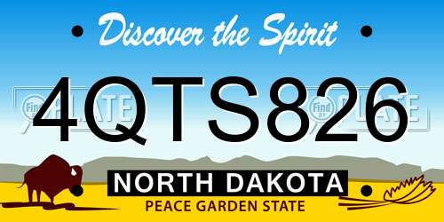 4QTS826 North Dakota License Plate