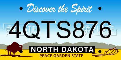 4QTS876 North Dakota License Plate