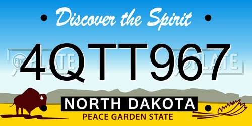 4QTT967 North Dakota License Plate