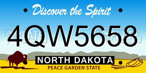 4QW5658 North Dakota License Plate