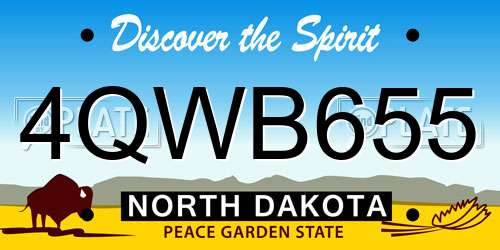4QWB655 North Dakota License Plate