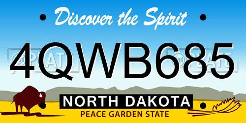 4QWB685 North Dakota License Plate