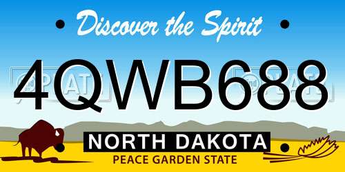 4QWB688 North Dakota License Plate