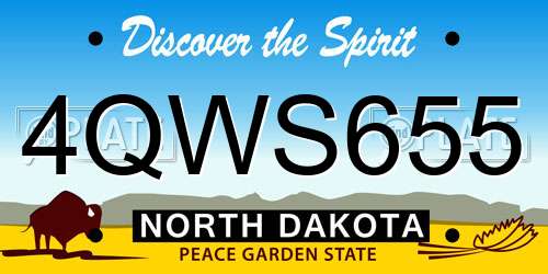 4QWS655 North Dakota License Plate