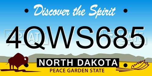 4QWS685 North Dakota License Plate