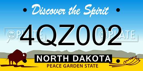4QZ002 North Dakota License Plate