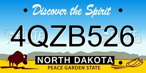 4QZB526 North Dakota License Plate