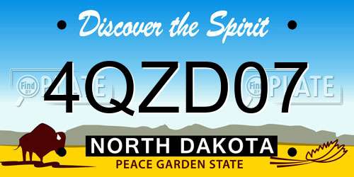 4QZD07 North Dakota License Plate