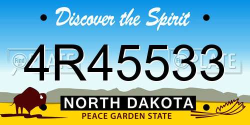 4R45533 North Dakota License Plate