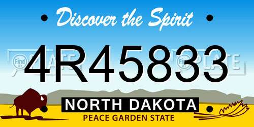 4R45833 North Dakota License Plate