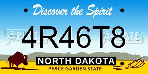 4R46T8 North Dakota License Plate