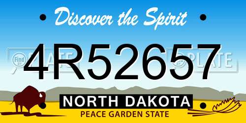 4R52657 North Dakota License Plate