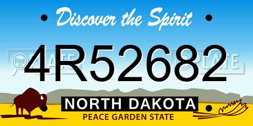 4R52682 North Dakota License Plate