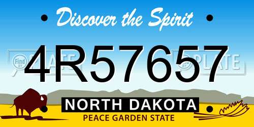 4R57657 North Dakota License Plate