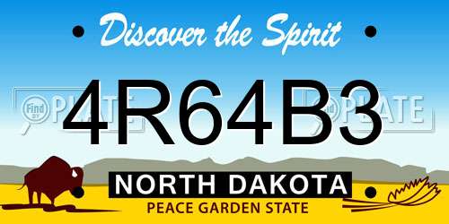 4R64B3 North Dakota License Plate