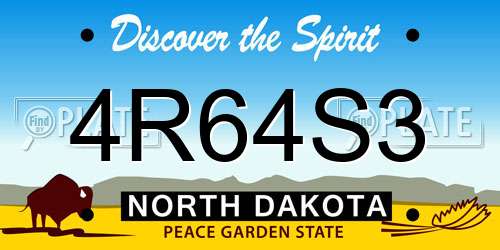4R64S3 North Dakota License Plate
