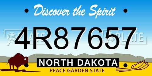 4R87657 North Dakota License Plate
