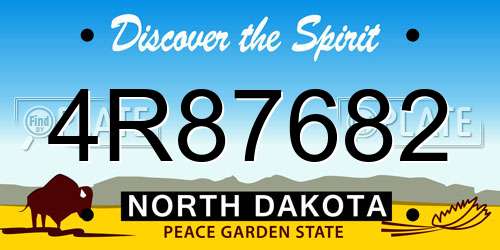 4R87682 North Dakota License Plate
