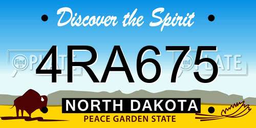 4RA675 North Dakota License Plate