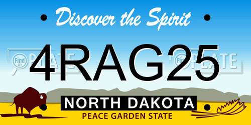 4RAG25 North Dakota License Plate