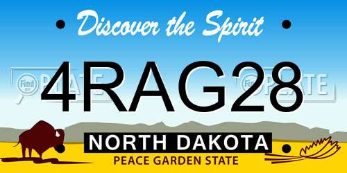 4RAG28 North Dakota License Plate