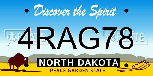 4RAG78 North Dakota License Plate