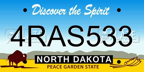 4RAS533 North Dakota License Plate