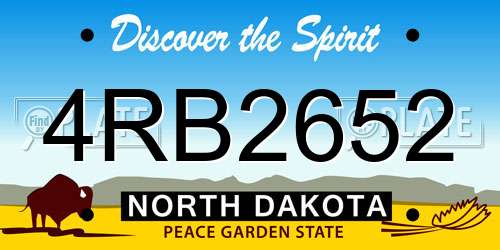 4RB2652 North Dakota License Plate