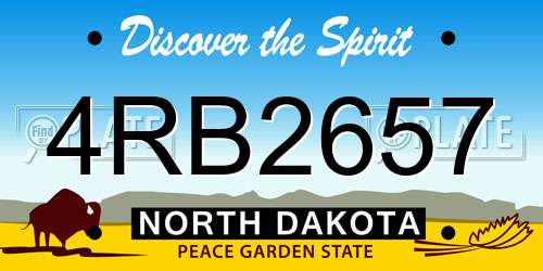 4RB2657 North Dakota License Plate