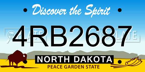 4RB2687 North Dakota License Plate