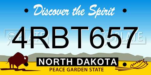 4RBT657 North Dakota License Plate