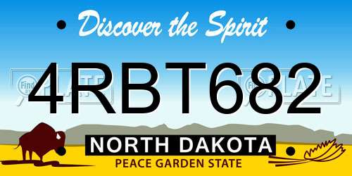 4RBT682 North Dakota License Plate