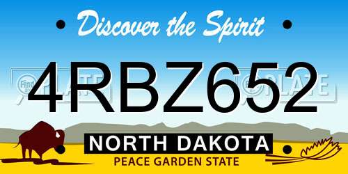 4RBZ652 North Dakota License Plate