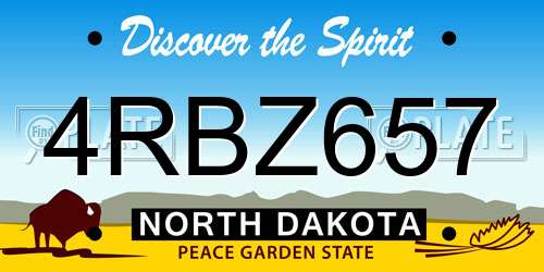 4RBZ657 North Dakota License Plate