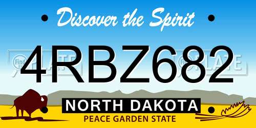 4RBZ682 North Dakota License Plate