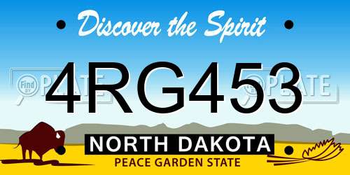 4RG453 North Dakota License Plate