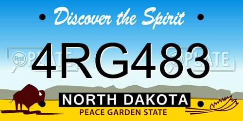 4RG483 North Dakota License Plate