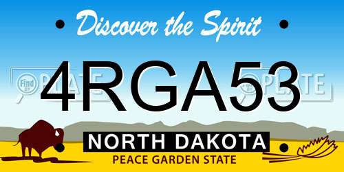 4RGA53 North Dakota License Plate