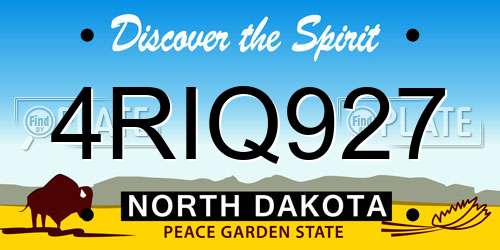 4RIQ927 North Dakota License Plate