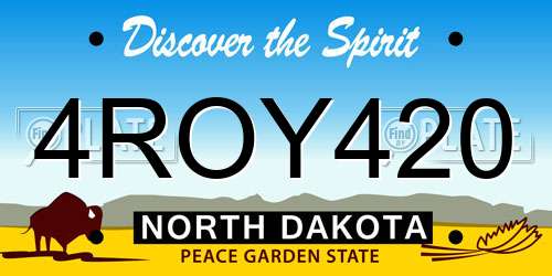 4ROY420 North Dakota License Plate