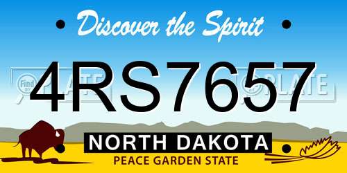 4RS7657 North Dakota License Plate