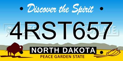 4RST657 North Dakota License Plate