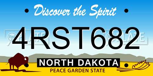 4RST682 North Dakota License Plate