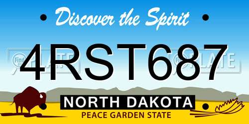 4RST687 North Dakota License Plate