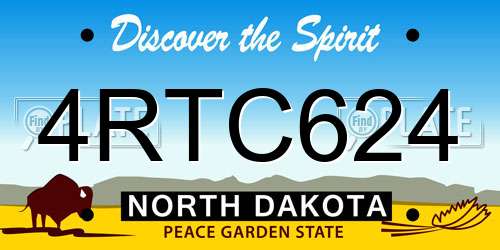 4RTC624 North Dakota License Plate