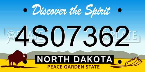4S07362 North Dakota License Plate
