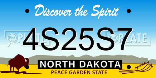 4S25S7 North Dakota License Plate