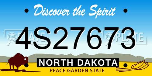 4S27673 North Dakota License Plate