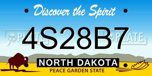 4S28B7 North Dakota License Plate