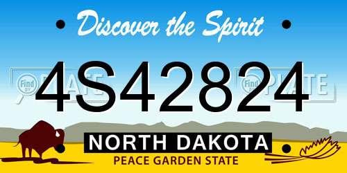 4S42824 North Dakota License Plate